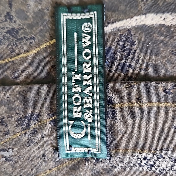 CROFT & BARROW Mens Silk Tie Brown Blue & Beige 100% Silk - Picture 5 of 7